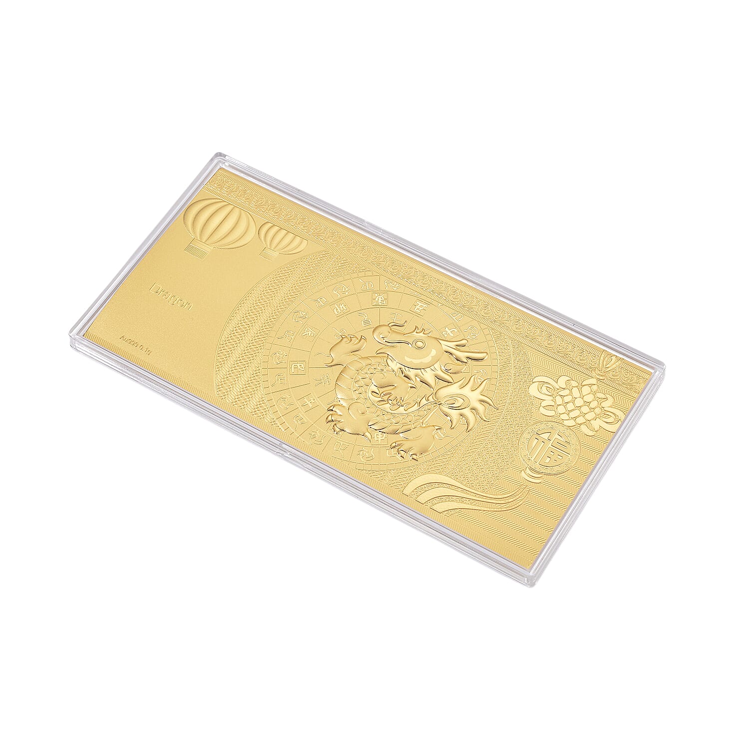 24K Gold Bar (99.9% Purity) Dragon Collectable - Symbolizing Power, Wisdom & Strength - 16 x 8 CM