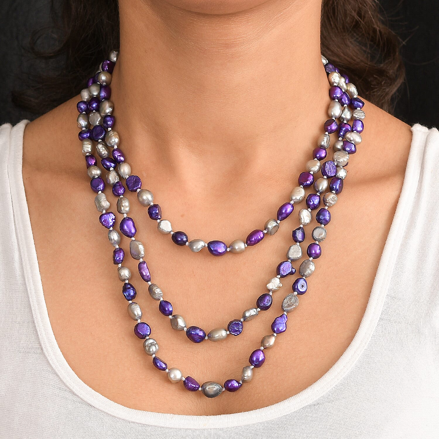 Pearl Station Necklace (Size 58) 450.00 Ct.