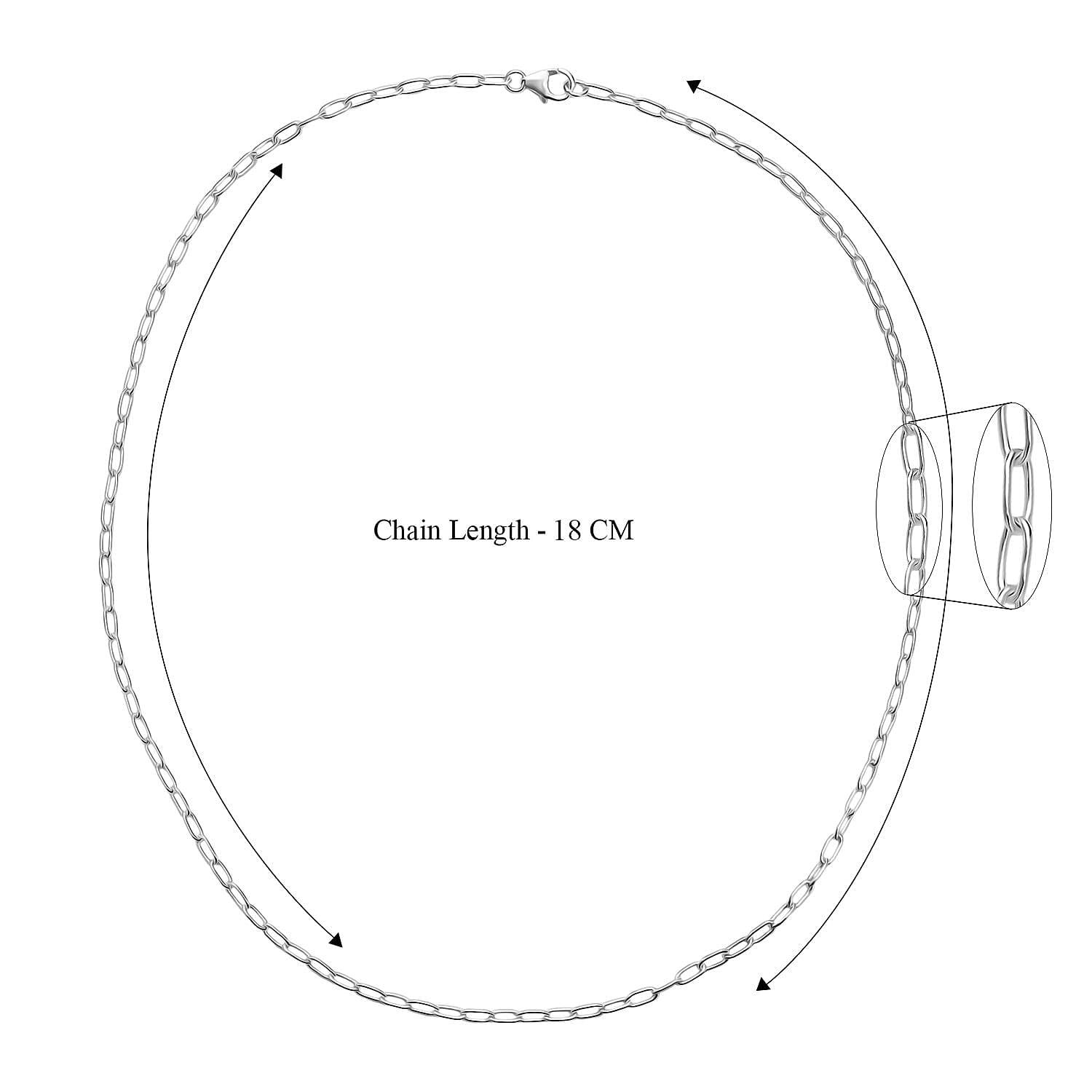 Italian Made - Paperclip Necklace (Size 20) with Lobster Clasp in Sterling Silver