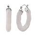 Natural Jade Hoop Earring with Clasp in Rhodium Overlay Sterling Silver 37.00 Ct.