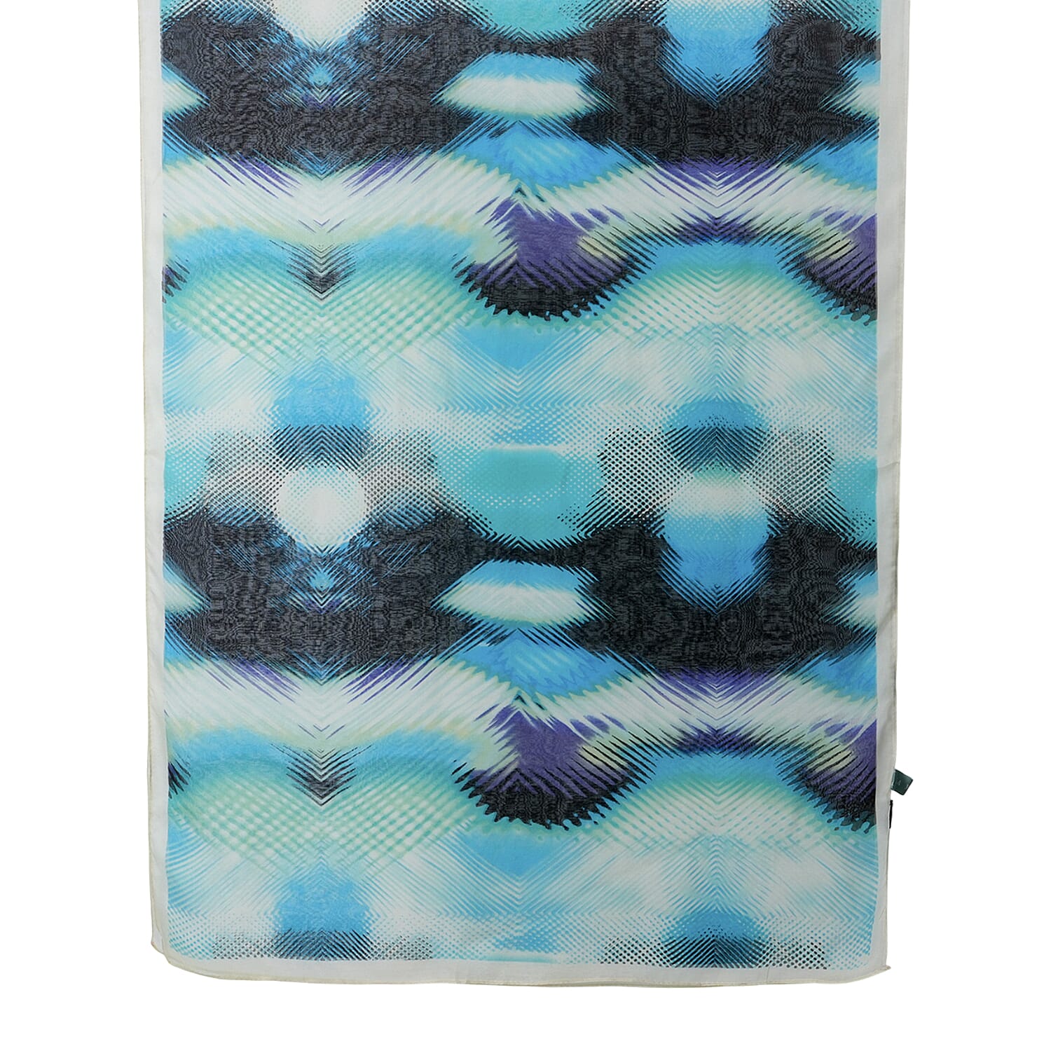 La Marey Mulberry Silk Printed Scarf (175 x 65cm) - Blue Black