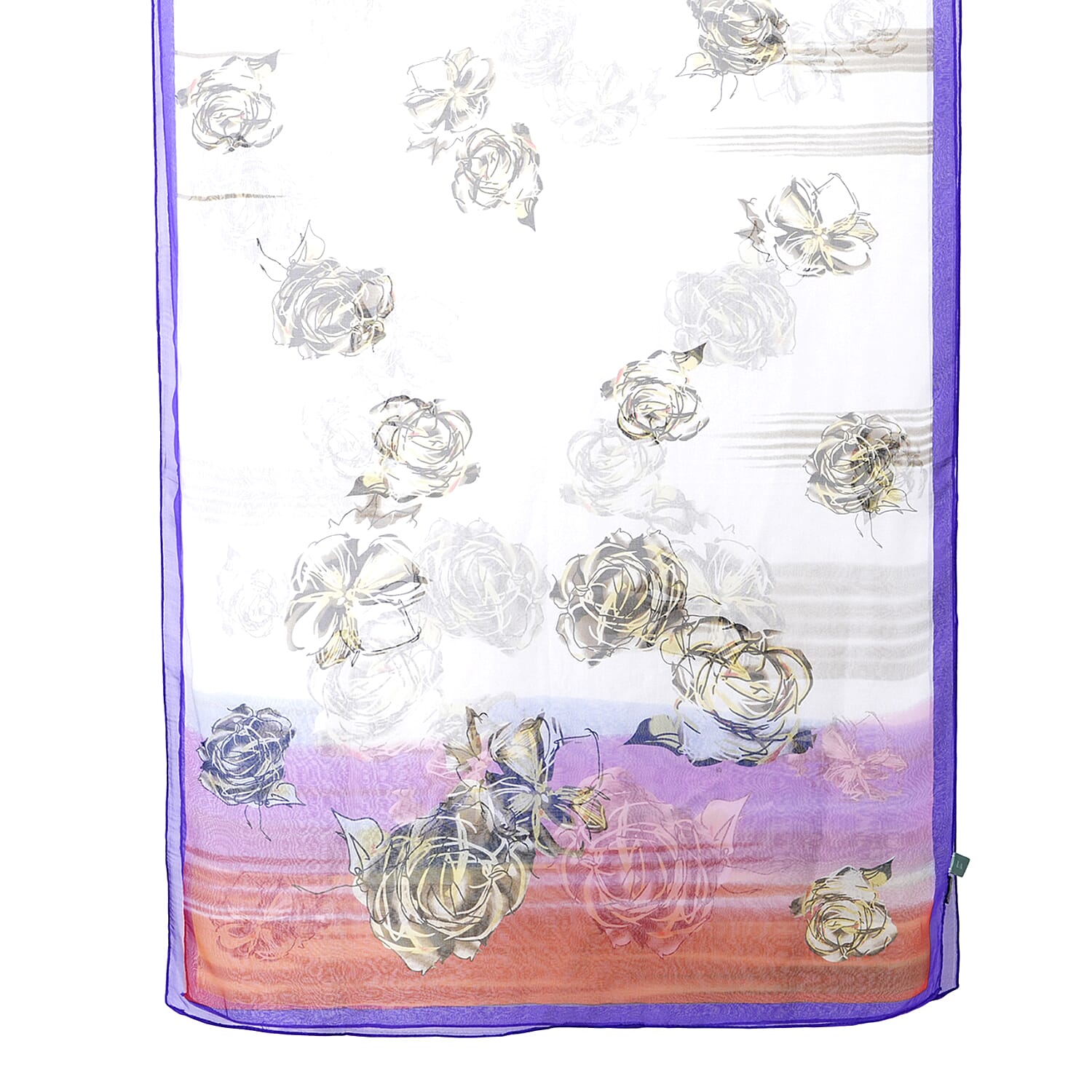 La Marey Mulberry Silk Printed Scarf (175 x 65cm) - Multi Colour