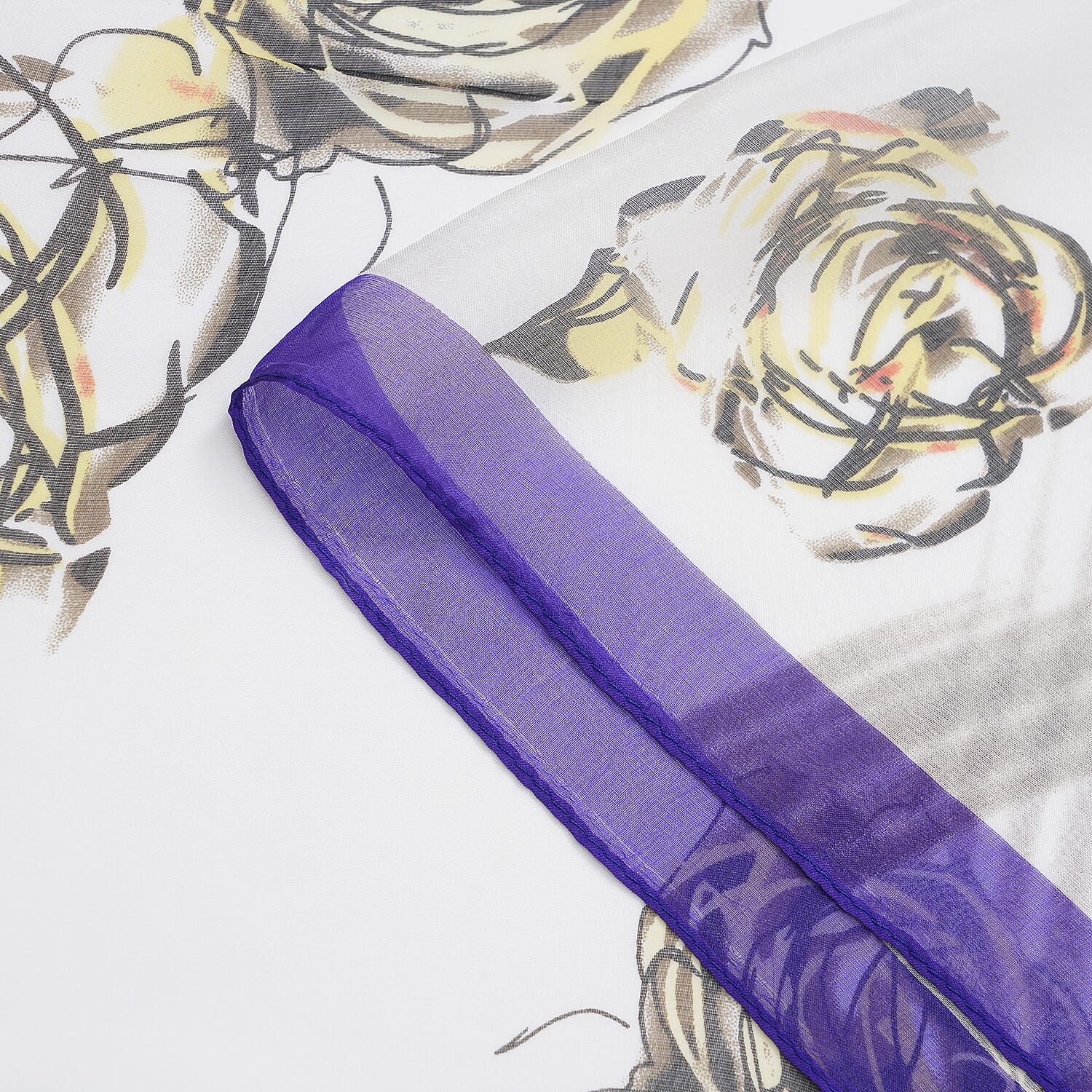 La Marey Mulberry Silk Printed Scarf (175 x 65cm) - Multi Colour