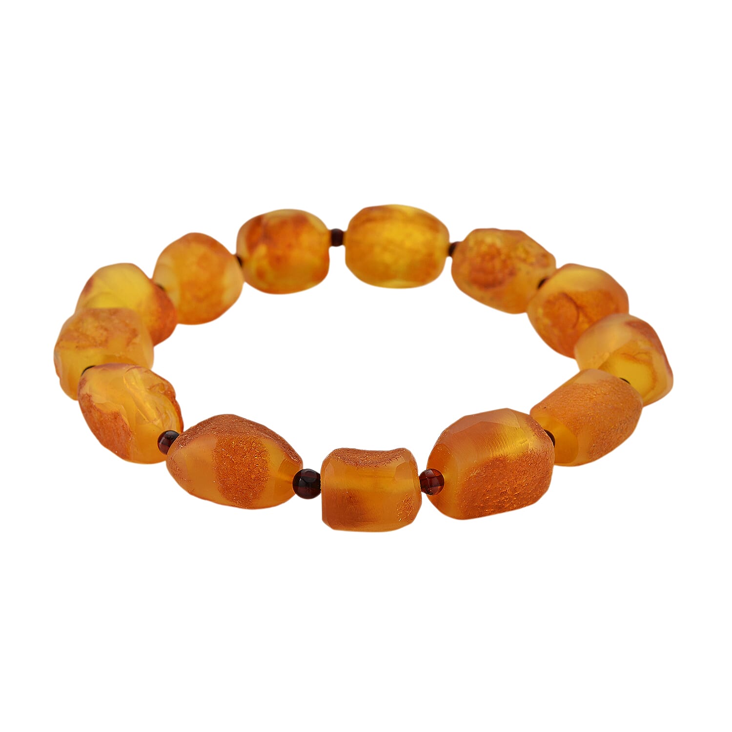 Tucson Find - Amber Free Form SB-Stretch Bracelet (Size 7-7.5) 60.00 Ct.