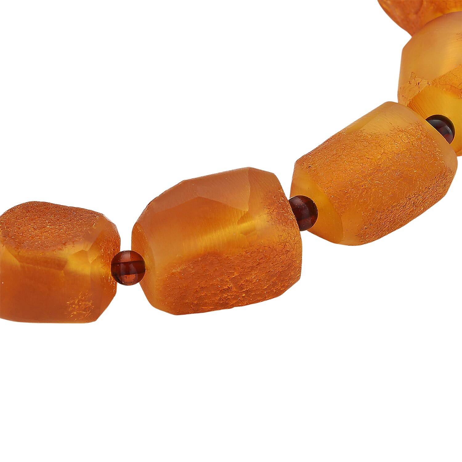 Tucson Find - Amber Free Form SB-Stretch Bracelet (Size 7-7.5) 60.00 Ct.