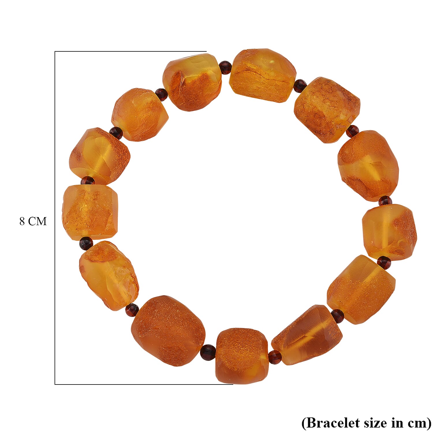 Tucson Find - Amber Free Form SB-Stretch Bracelet (Size 7-7.5) 60.00 Ct.