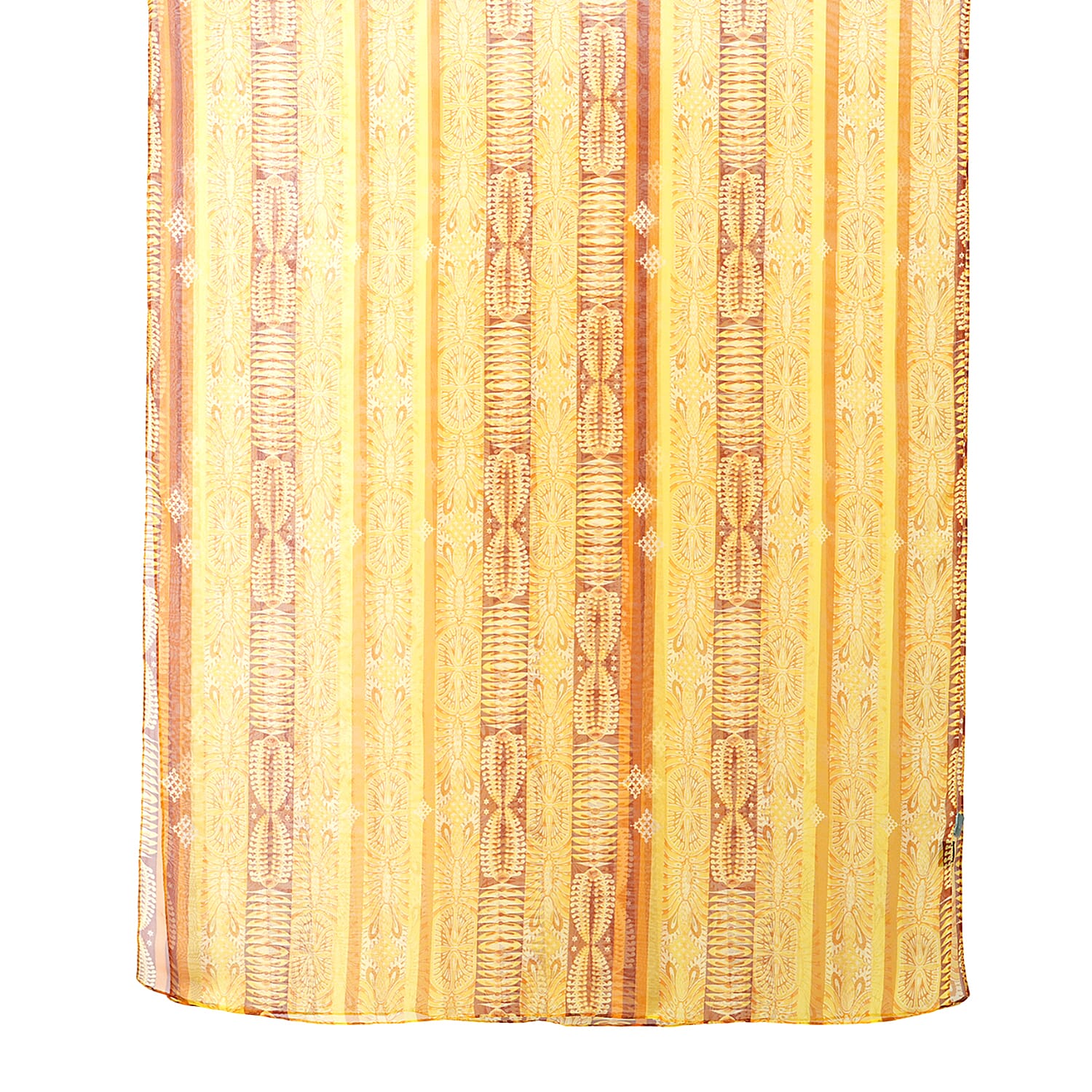 La Marey Mulberry Silk Printed Scarf (175 x 65cm) - Yellow