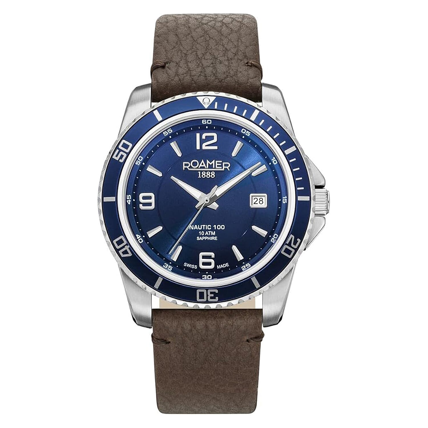 Roamer-Swiss-Quartz-Mens-Watch-in-Stainless-Steel-Brown