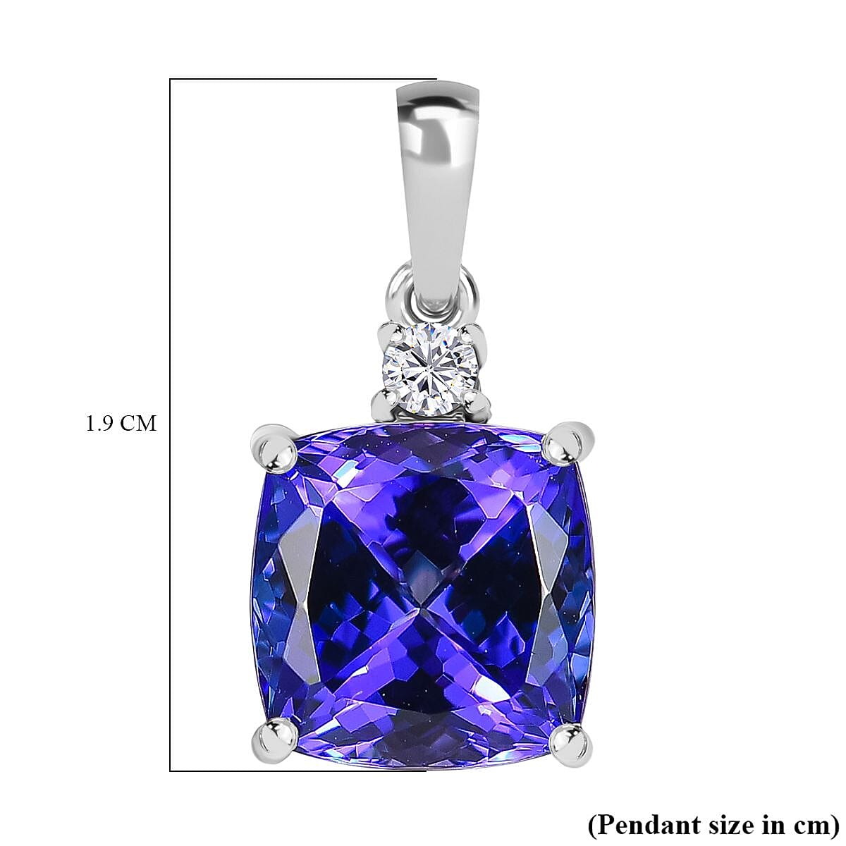 Rhapsody 950 Platinum AAAA Tanzanite & White Diamond (VS-EF) Solitaire Pendant 4.67 Ct.