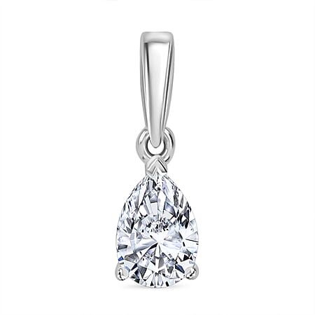 LUXURIANT 14K White Gold IGI Certified (VS/EF) Pear Cut Lab Grown Diamond Solitaire Pendant 3 Ct.