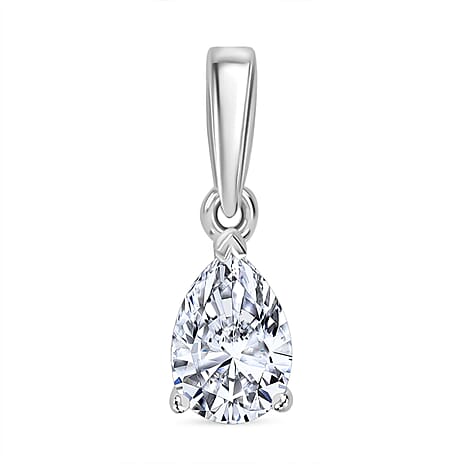 Luxuriant Diamond 14K White Gold SGL Certified (VS-E-F) Pear Cut Lab Grown Diamond Solitaire Pendant 3 Ct.