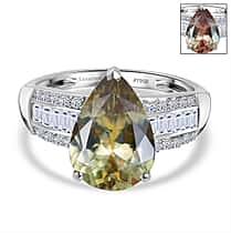 LUXURIANT 4 Ct. AAA Turkizite, Lab Grown Diamond Ring in 950 Platinum