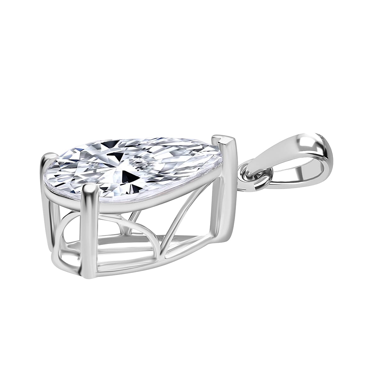 Luxuriant Diamond 950 Platinum IGI Certified VS-G Pear Cut Lab Grown Diamond Pendant 2 Ct.