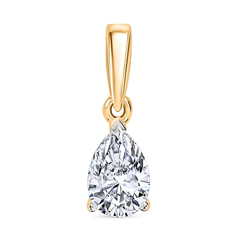 Luxuriant Diamond 14K Yellow Gold SGL Certified (VS-E-F) Pear Cut Lab Grown Diamond Solitaire Pendant 3 Ct.