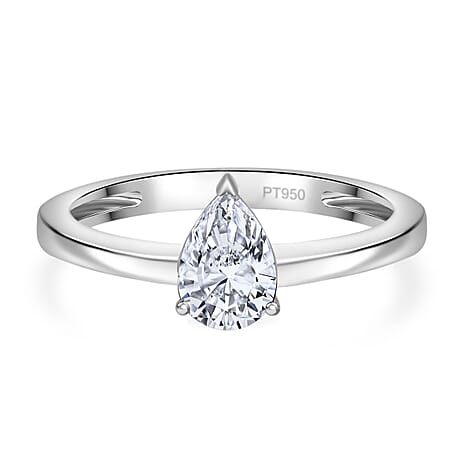 Luxuriant Diamond 950 Platinum SGL Certified (VS-G-H) Pear Cut Lab Grown Diamond Ring 2 Ct.