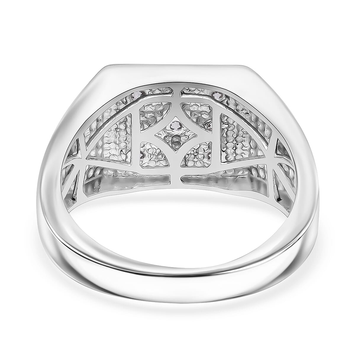 Luxuriant Diamond Lab Grown Diamond (SI-G-H) Ring in Rhodium Overlay Sterling Silver 1.00 Ct, Silver Wt. 4.60 Gms.
