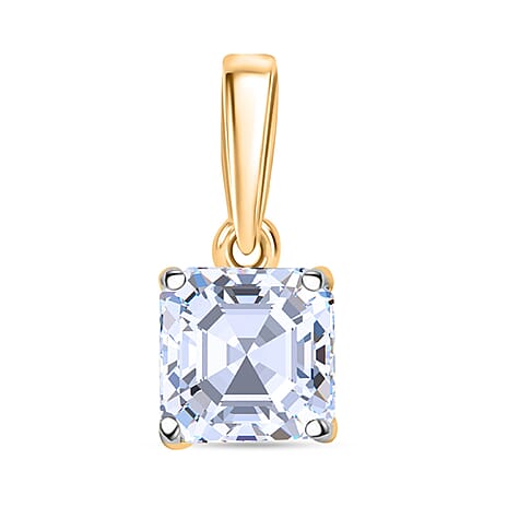 Luxuriant Diamond 14K Yellow Gold SGL Certified (VS-E-F) Asscher Cut Lab Grown Diamond Solitaire Pandent 2 Ct.
