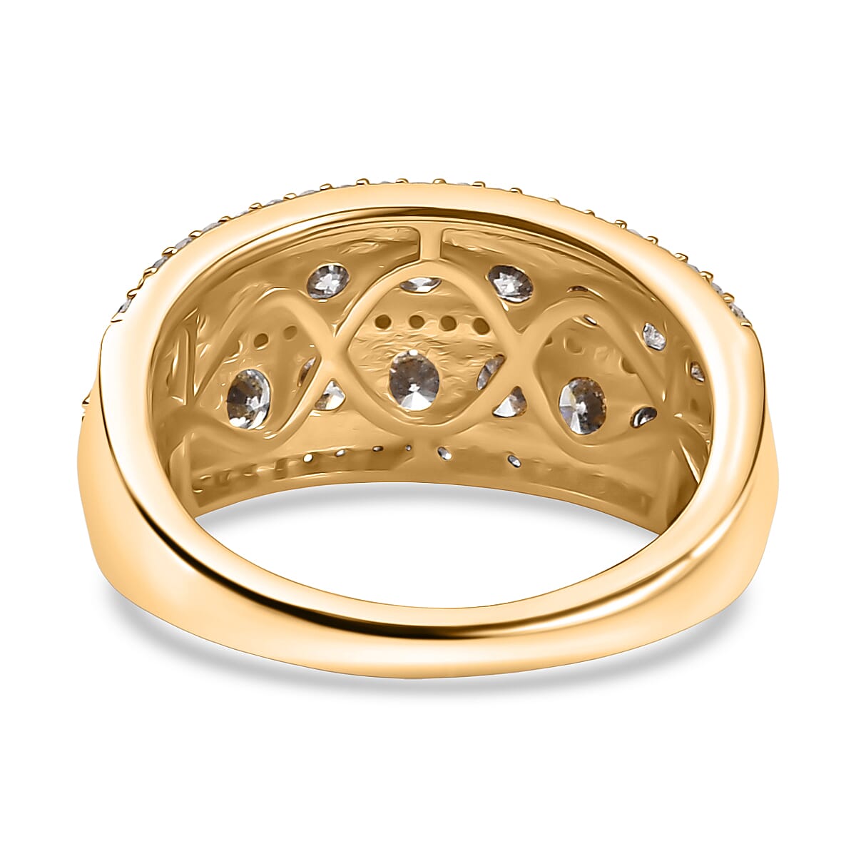 Luxuriant Diamond Lab Grown Diamond (SI-GH) Ring in 18K Vermeil Yellow Gold Plated Sterling Silver 1.50 Ct.
