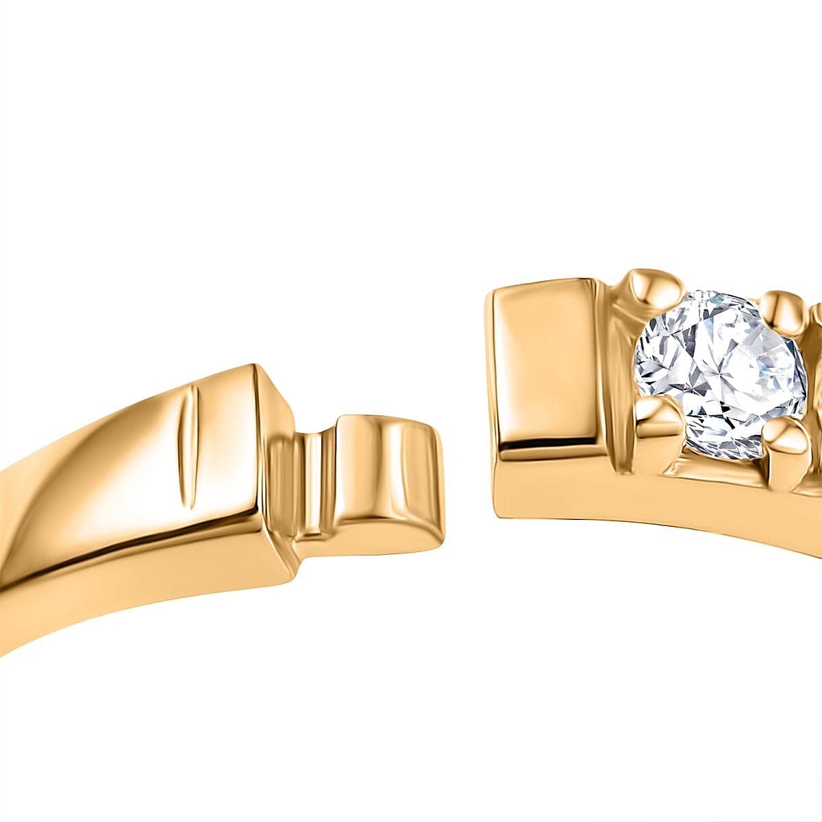 Moissanite Band Ring in 18K Vermeil Yellow Gold Plated Sterling Silver 0.96 Ct.