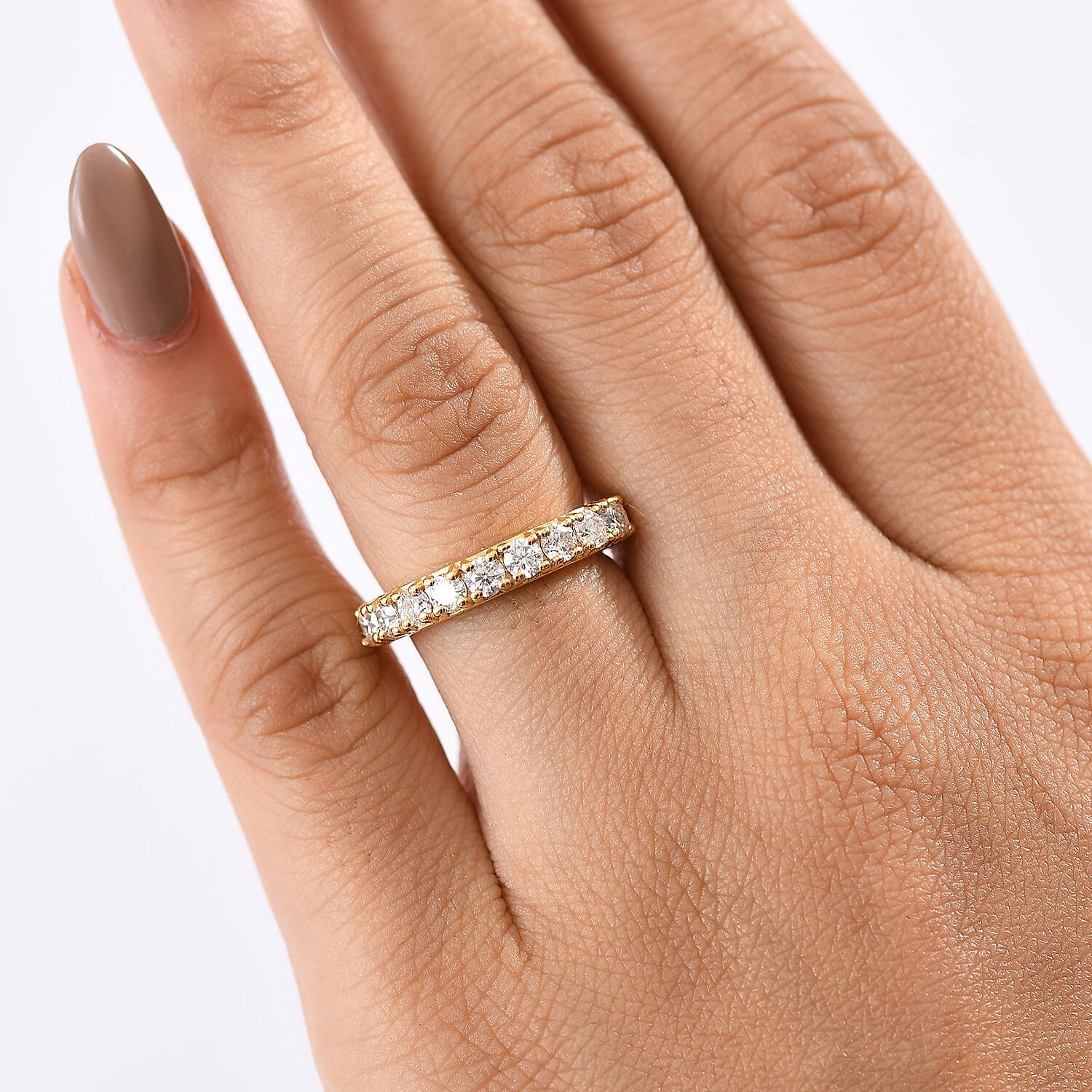 Moissanite Band Ring in Sterling Silver 0.96 Ct.