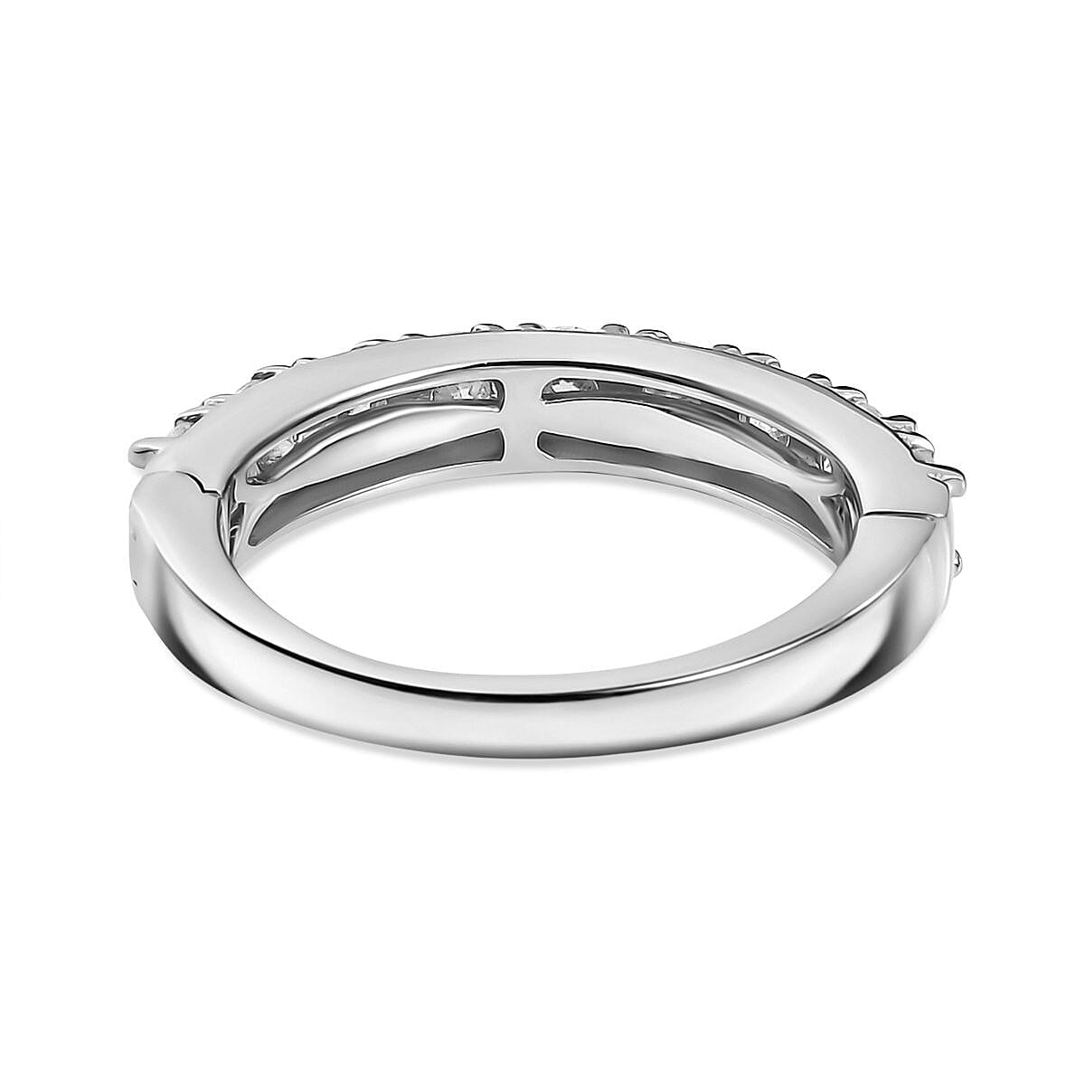 Moissanite Band Ring in Sterling Silver 0.96 Ct.