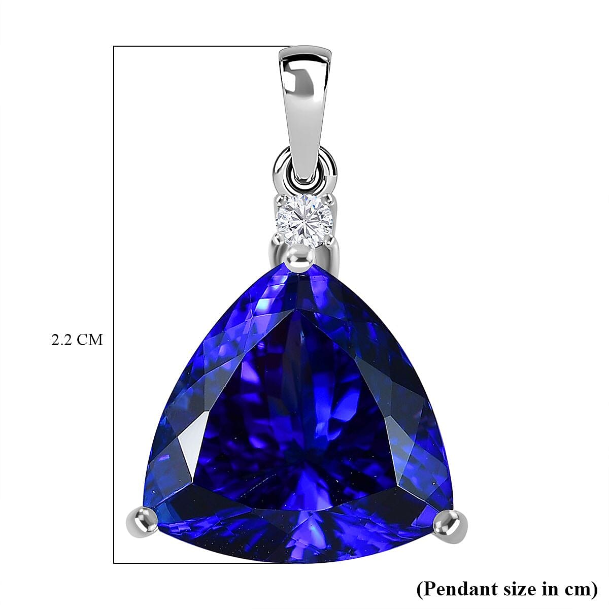 Rhapsody 950 Platinum AAAA Tanzanite & White Diamond (VS-EF) Solitaire Pendant 9.66 Ct, Platinum Wt. 3.64 Gms.
