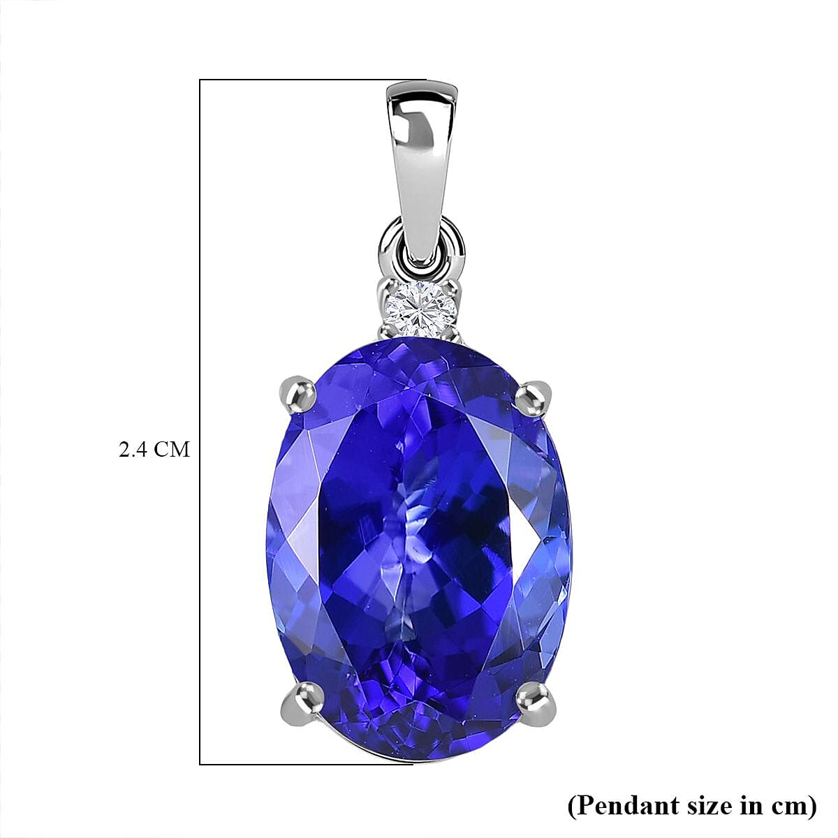 Rhapsody 950 Platinum AAAA Tanzanite & White Diamond (VS-EF) Solitaire Pendant 8.77 Ct, Platinum Wt. 3.06 Gms.