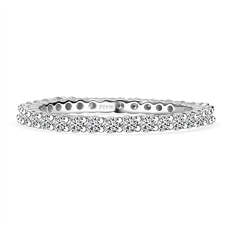 RHAPSODY 950 Platinum (VS-EF) IGI Certified Natural White Diamond Full Eternity Band Ring 1.00Ct.