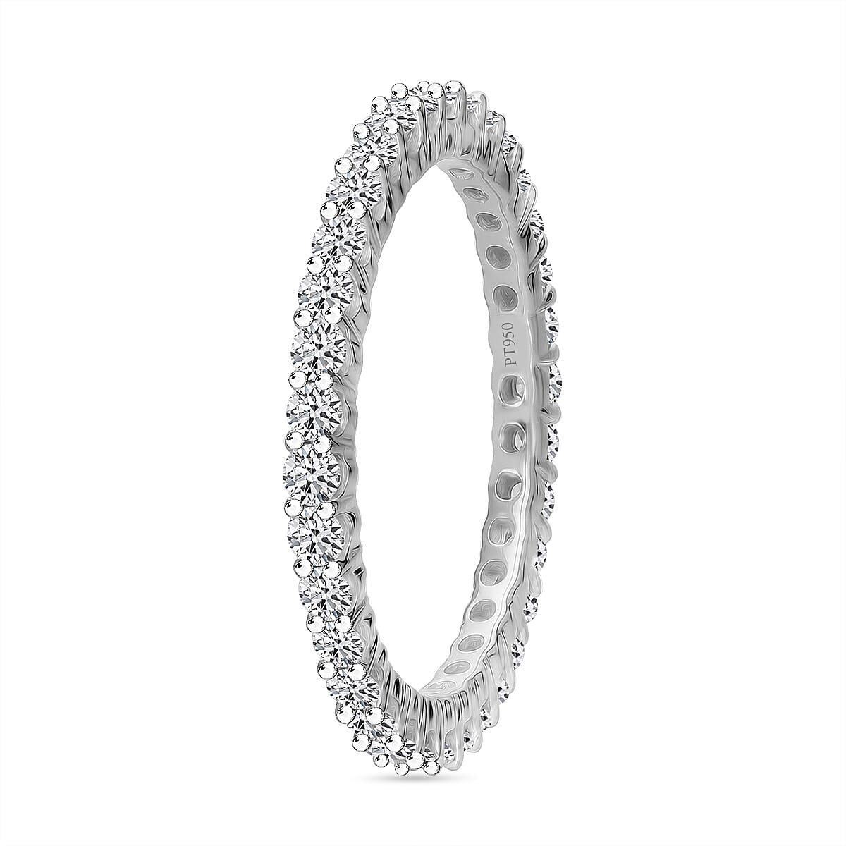 RHAPSODY 950 Platinum (VS-EF) IGI Certified Natural White Diamond Full Eternity Band Ring 1.00Ct.