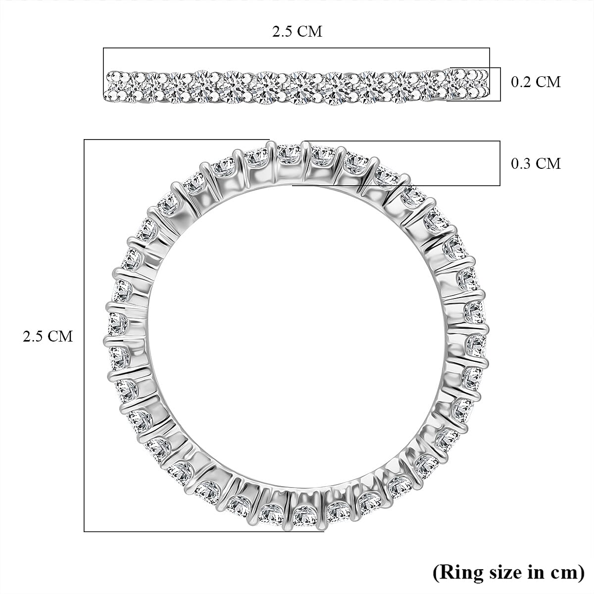 RHAPSODY 950 Platinum (VS-EF) IGI Certified Natural White Diamond Full Eternity Band Ring 1.00Ct.