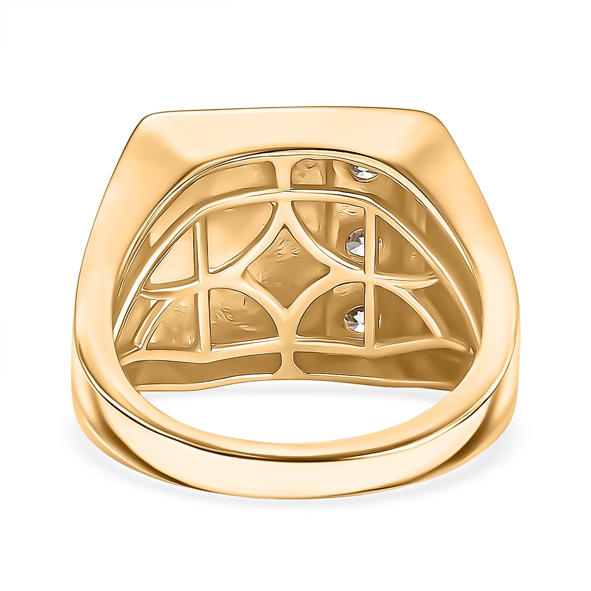 Luxuriant Diamond Lab Grown Diamond (SI-GH)  Ring in 18K Vermeil Yellow Gold Plated Sterling Silver, Silver wt. 5.34 Ct.