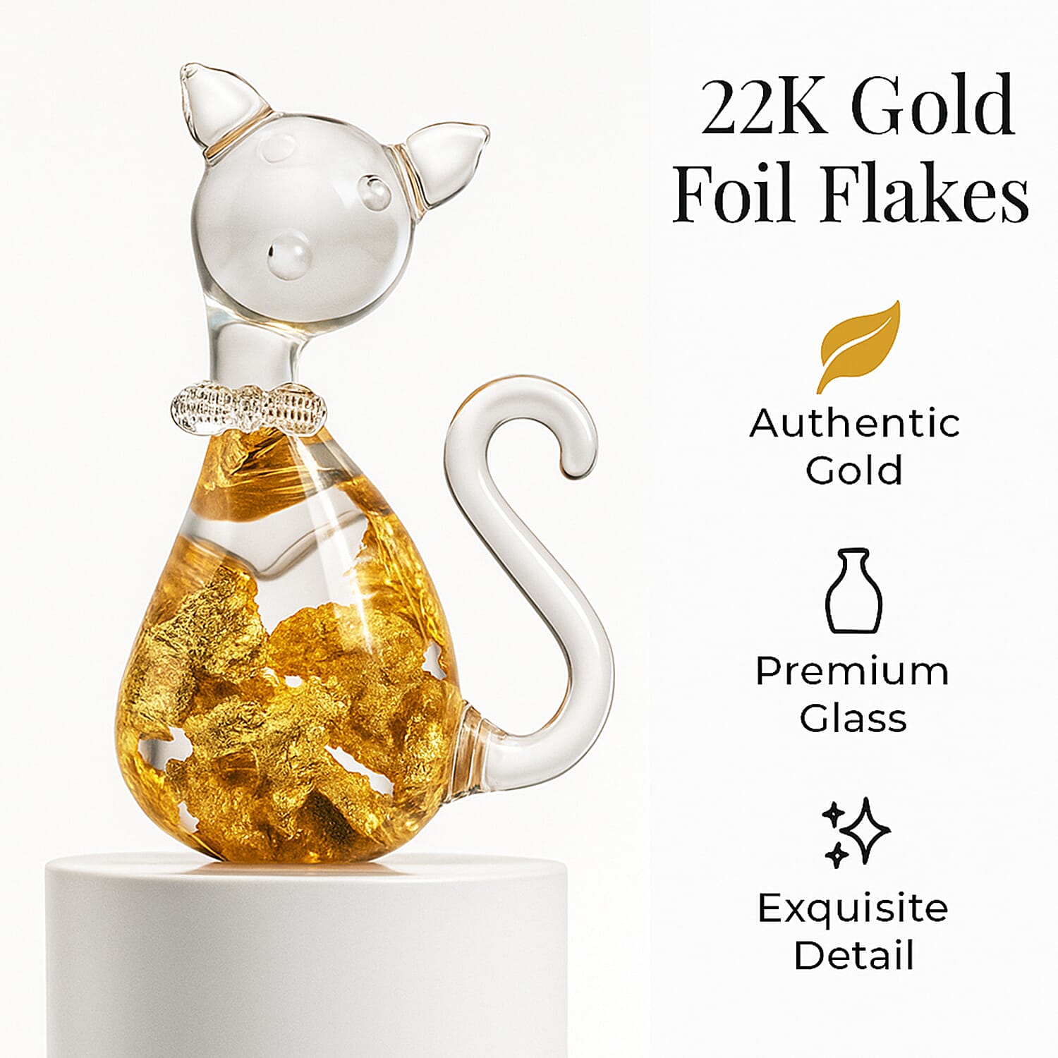22K Gold Foil Flakes in Cat Shaped Bottle