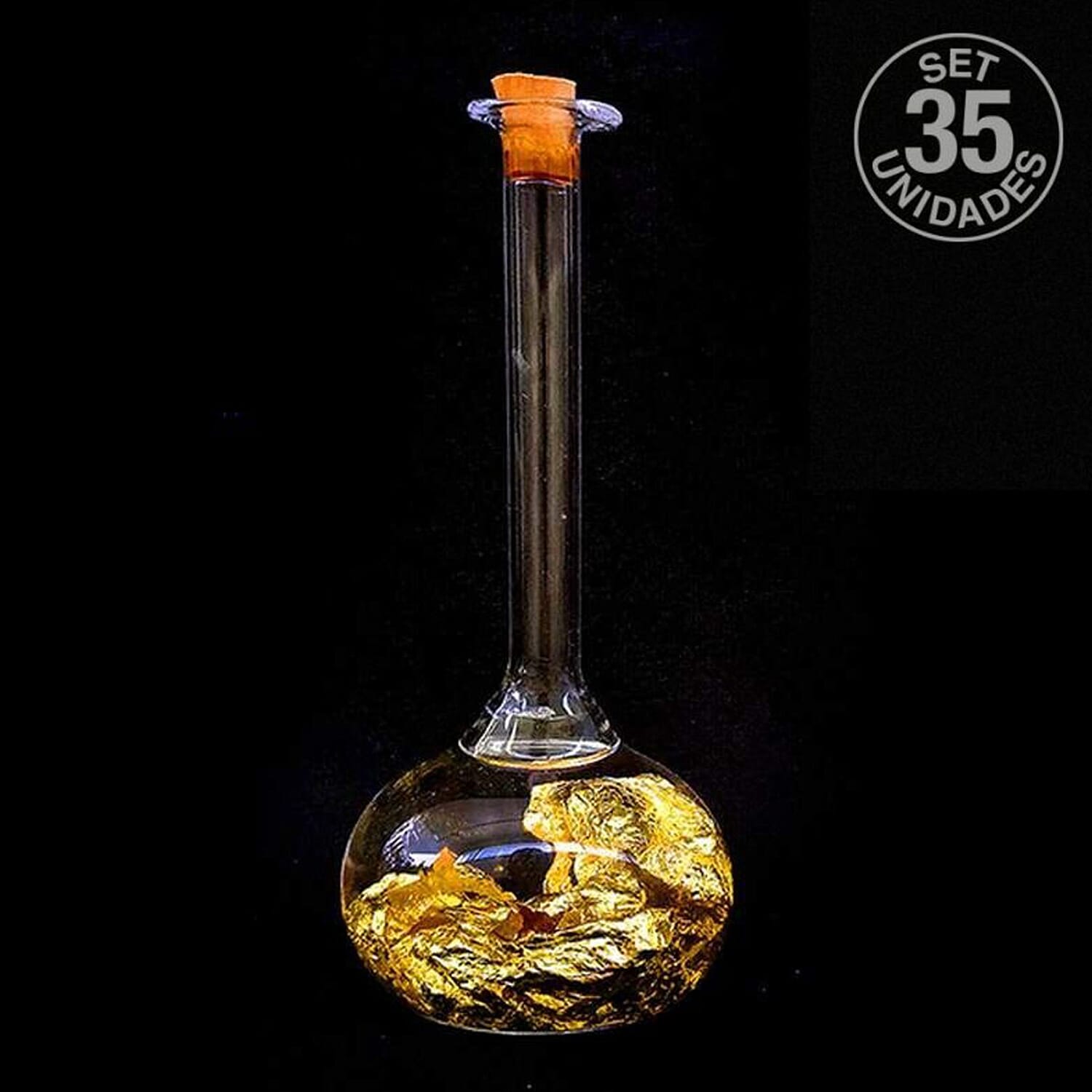 22K Gold Foil Flakes in Vase Shaped Bottle