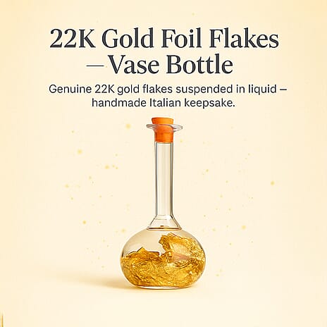 22K Gold Foil Flakes in Vase Shaped Bottle