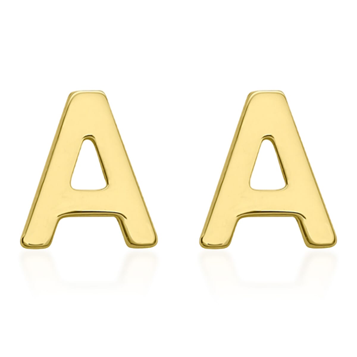 Hatton Garden Closeout Deal - 9K Yellow Gold Initial A Stud Earring with Push Back