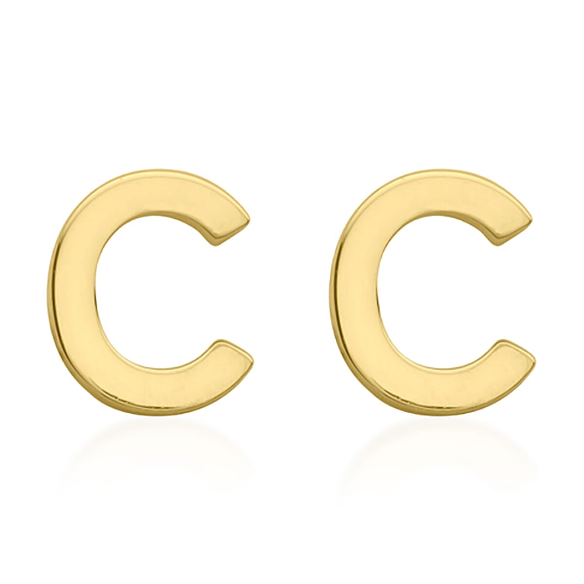 Hatton Garden Closeout Deal - 9K Yellow Gold Initial C Stud Earring with Push Back