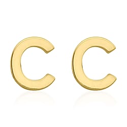 Hatton Garden Closeout Deal - 9K Yellow Gold Initial O Stud Earring with Push Back