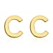 Hatton Garden Closeout Deal - 9K Yellow Gold Initial E Stud Earring with Push Back