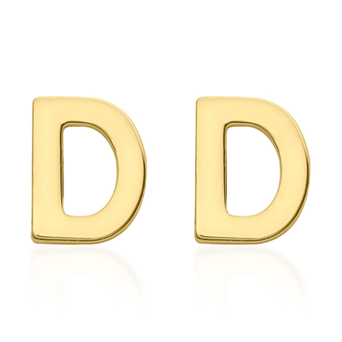 Hatton Garden Closeout Deal - 9K Yellow Gold Initial D Stud Earring with Push Back