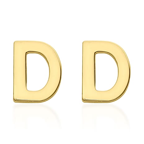 Hatton Garden Closeout Deal - 9K Yellow Gold Initial D Stud Earring with Push Back