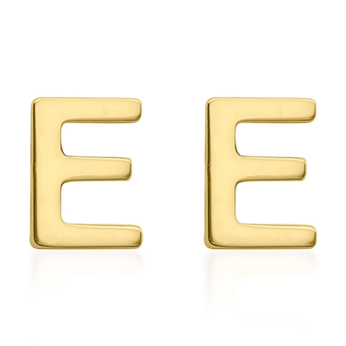 Hatton Garden Closeout Deal - 9K Yellow Gold Initial E Stud Earring with Push Back
