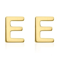 Hatton Garden Closeout Deal - 9K Yellow Gold Initial O Stud Earring with Push Back