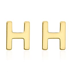 Hatton Garden Closeout Deal - 9K Yellow Gold Initial O Stud Earring with Push Back