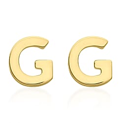 Hatton Garden Closeout Deal - 9K Yellow Gold Initial O Stud Earring with Push Back