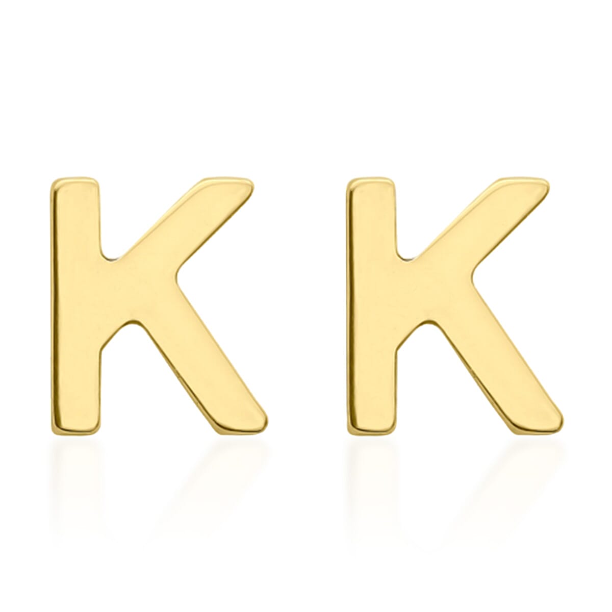 Hatton Garden Closeout Deal - 9K Yellow Gold Initial K Stud Earring with Push Back