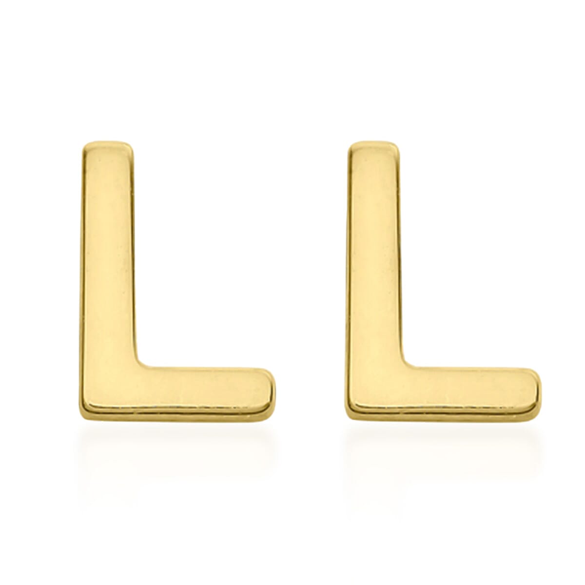 Hatton Garden Closeout Deal - 9K Yellow Gold Initial L Stud Earring with Push Back