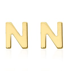 Hatton Garden Closeout Deal - 9K Yellow Gold Initial O Stud Earring with Push Back