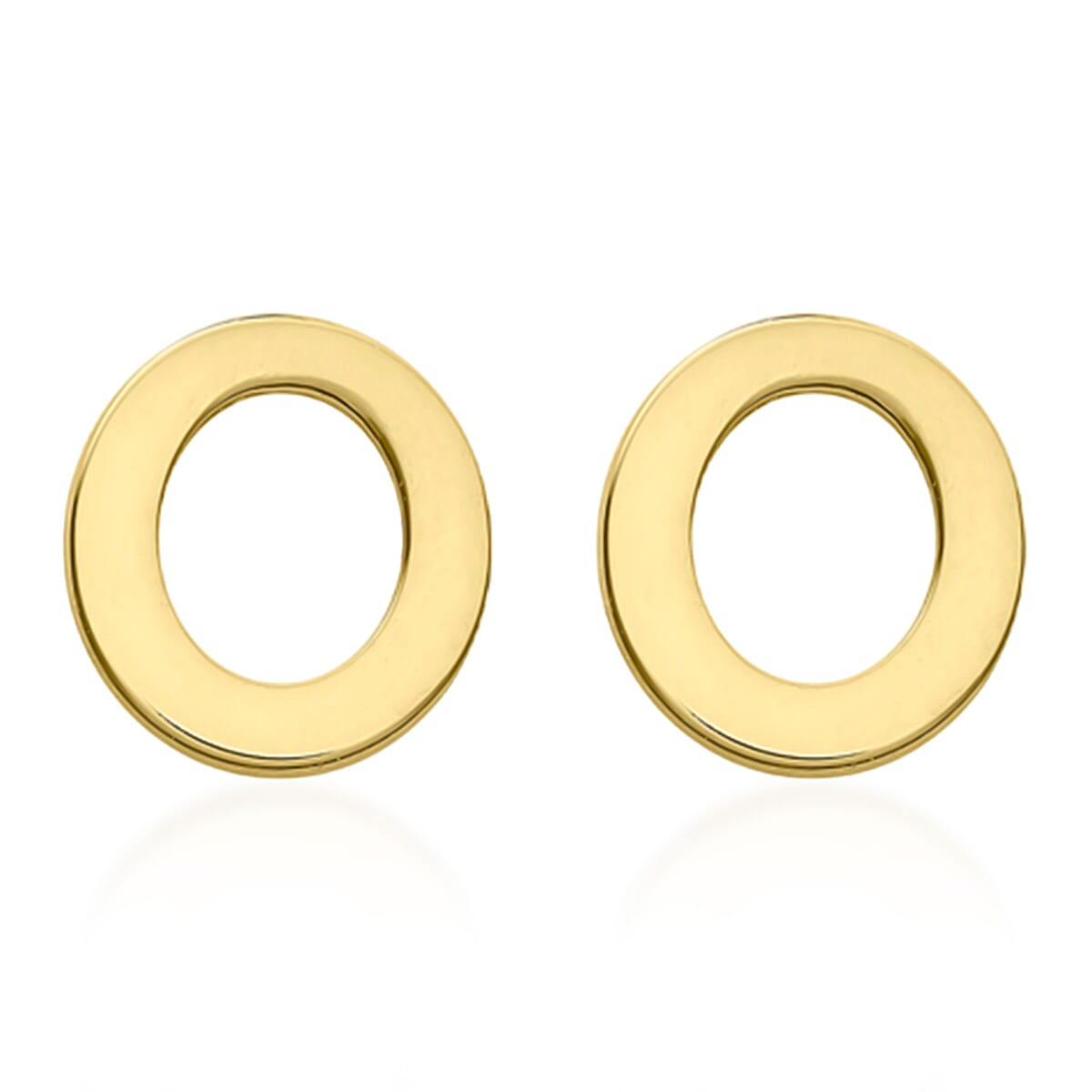 Hatton Garden Closeout Deal - 9K Yellow Gold Initial O Stud Earring with Push Back