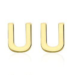 Hatton Garden Closeout Deal - 9K Yellow Gold Initial O Stud Earring with Push Back