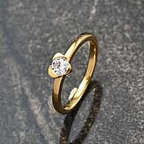 LUXURIANT Lab Grown Diamond (SI-GH) Solitaire Ring in 18K Vermeil Yellow Gold Plated Sterling Silver